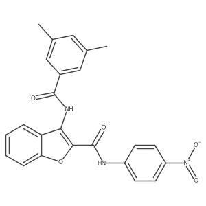 3-(3,5-dimethylbenzamido)-N-(4-nitrophenyl)benzofuran-2-carboxamide结构式