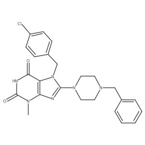 8-(4-benzylpiperazin-1-yl)-7-(4-chlorobenzyl)-3-methyl-1H-purine-2,6(3H,7H)-dione Structure