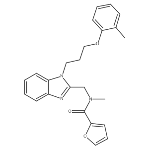 2-furyl-N-methyl-N-({1-[3-(2-methylphenoxy)propyl]benzimidazol-2-yl}methyl)car boxamide Structure