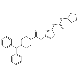 1-(4-(2-(4-Benzhydrylpiperazin-1-yl)-2-oxoethyl)thiazol-2-yl)-3-cyclopentylurea Structure