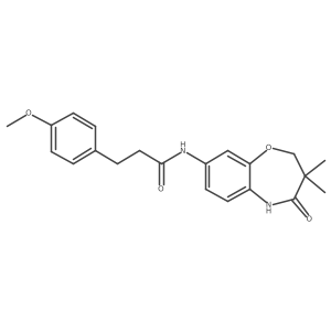 N-(3,3-dimethyl-4-oxo-2,3,4,5-tetrahydrobenzo[b][1,4]oxazepin-8-yl)-3-(4-methoxyphenyl)propanamide结构式
