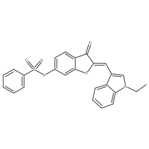 2-[(1-Ethylindol-3-yl)methylene]-3-oxobenzo[3,4-b]furan-6-yl benzenesulfonate结构式