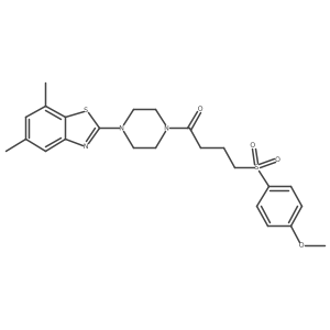 1-(4-(5,7-Dimethylbenzo[d]thiazol-2-yl)piperazin-1-yl)-4-((4-methoxyphenyl)sulfonyl)butan-1-one结构式
