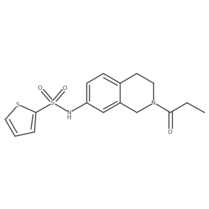 N-(2-propionyl-1,2,3,4-tetrahydroisoquinolin-7-yl)thiophene-2-sulfonamide结构式