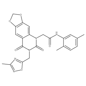N-(2,5-dimethylphenyl)-2-(7-((3-methyl-1,2,4-oxadiazol-5-yl)methyl)-6,8-dioxo-7,8-dihydro-[1,3]dioxolo[4,5-g]quinazolin-5(6H)-yl)acetamide结构式