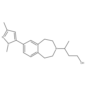 3-[7-(1,3-Dimethyl-1H-pyrazol-5-yl)-1,2,4,5-tetrahydro-3H-3-benzazepin-3-yl]-1-butanol结构式