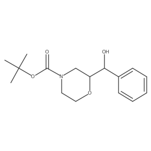 tert-Butyl (R)-2-((S)-hydroxy(phenyl)methyl)morpholine-4-carboxylate结构式