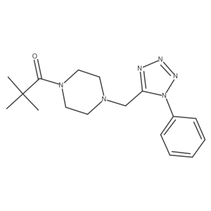 2,2-dimethyl-1-(4-((1-phenyl-1H-tetrazol-5-yl)methyl)piperazin-1-yl)propan-1-one Structure