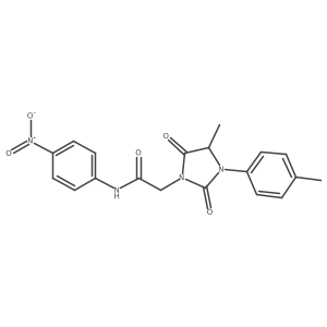 2-[4-methyl-3-(4-methylphenyl)-2,5-dioxoimidazolidin-1-yl]-N-(4-nitrophenyl)acetamide Structure
