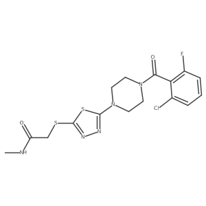 2-((5-(4-(2-chloro-6-fluorobenzoyl)piperazin-1-yl)-1,3,4-thiadiazol-2-yl)thio)-N-methylacetamide Structure