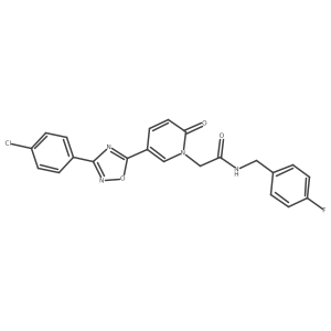 2-{5-[3-(4-chlorophenyl)-1,2,4-oxadiazol-5-yl]-2-oxo-1,2-dihydropyridin-1-yl}-N-[(4-fluorophenyl)methyl]acetamide结构式