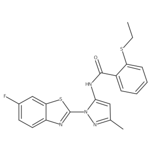 2-(ethylthio)-N-(1-(6-fluorobenzo[d]thiazol-2-yl)-3-methyl-1H-pyrazol-5-yl)benzamide Structure