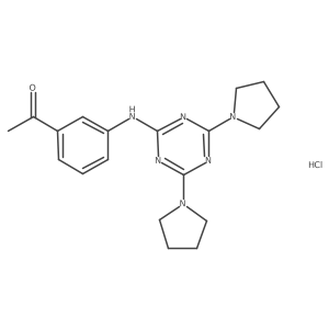 1-(3-{[4,6-Bis(pyrrolidin-1-yl)-1,3,5-triazin-2-yl]amino}phenyl)ethan-1-one hydrochloride Structure