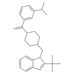 (3-(dimethylamino)phenyl)(4-((2-(trifluoromethyl)-1H-benzo[d]imidazol-1-yl)methyl)piperidin-1-yl)methanone Structure
