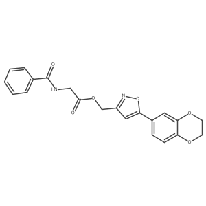 (5-(2,3-Dihydrobenzo[b][1,4]dioxin-6-yl)isoxazol-3-yl)methyl 2-benzamidoacetate Structure