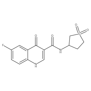 N-(1,1-dioxidotetrahydrothiophen-3-yl)-6-fluoro-4-hydroxyquinoline-3-carboxamide Structure