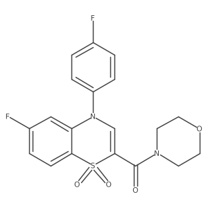 6-fluoro-4-(4-fluorophenyl)-2-(morpholinocarbonyl)-1lambda~6~,4-benzothiazine-1,1(4H)-dione结构式