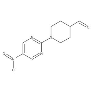 1-(5-Nitro-2-pyrimidinyl)-4-piperidinecarboxaldehyde结构式