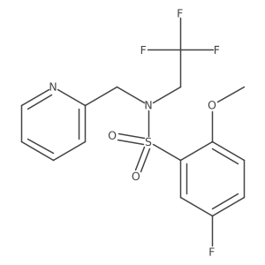 5-fluoro-2-methoxy-N-(pyridin-2-ylmethyl)-N-(2,2,2-trifluoroethyl)benzenesulfonamide结构式