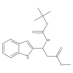 (S)-Methyl 3-(tert-butoxycarbonylamino)-3-(1H-indol-2-YL)propanoate结构式