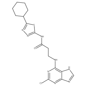 N~3~-(2-chloro-7H-purin-6-yl)-N-(5-cyclohexyl-1,3,4-thiadiazol-2-yl)-beta-alaninamide Structure