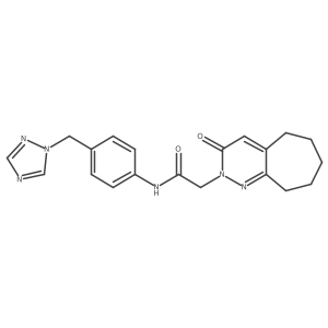 2-(3-oxo-3,5,6,7,8,9-hexahydro-2H-cyclohepta[c]pyridazin-2-yl)-N-[4-(1H-1,2,4-triazol-1-ylmethyl)phenyl]acetamide结构式