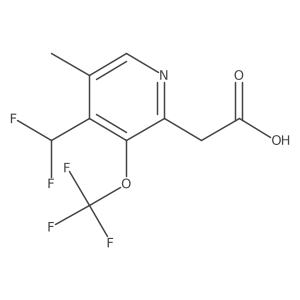 2-(4-(Difluoromethyl)-5-methyl-3-(trifluoromethoxy)pyridin-2-yl)acetic acid Structure