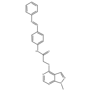 Acetamide, 2-[(1-methyl-1H-pyrazolo[3,4-d]pyrimidin-4-yl)thio]-N-[4-(2-phenyldiazenyl)phenyl]-结构式