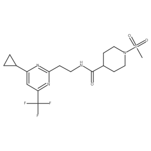 N-(2-(4-cyclopropyl-6-(trifluoromethyl)pyrimidin-2-yl)ethyl)-1-(methylsulfonyl)piperidine-4-carboxamide Structure