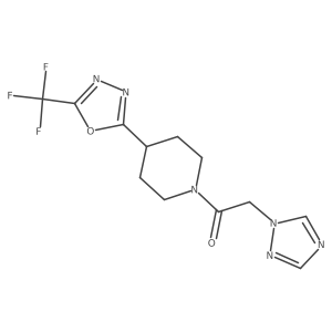 2-(1,2,4-triazol-1-yl)-1-[4-[5-(trifluoromethyl)-1,3,4-oxadiazol-2-yl]-1-piperidyl]ethanone结构式