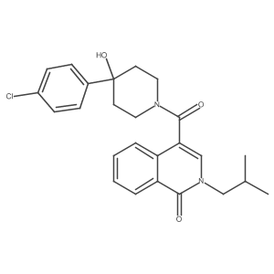 4-{[4-(4-chlorophenyl)-4-hydroxypiperidino]carbonyl}-2-isobutyl-1(2H)-isoquinolinone结构式