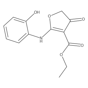 Ethyl 2-((2-hydroxyphenyl)amino)-4-oxo-4,5-dihydrofuran-3-carboxylate结构式