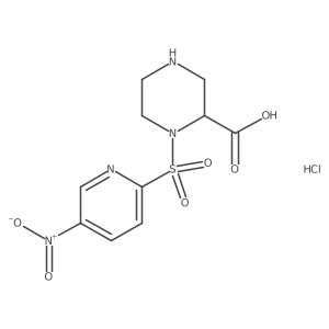 1-((5-Nitropyridin-2-yl)sulfonyl)piperazine-2-carboxylic acid hydrochloride结构式