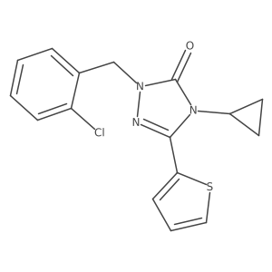 1-(2-chlorobenzyl)-4-cyclopropyl-3-(thiophen-2-yl)-1H-1,2,4-triazol-5(4H)-one结构式