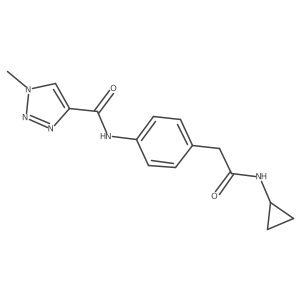 N-(4-(2-(cyclopropylamino)-2-oxoethyl)phenyl)-1-methyl-1H-1,2,3-triazole-4-carboxamide结构式