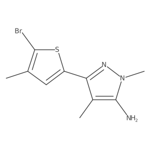 3-(5-bromo-4-methylthiophen-2-yl)-1,4-dimethyl-1H-pyrazol-5-amine结构式