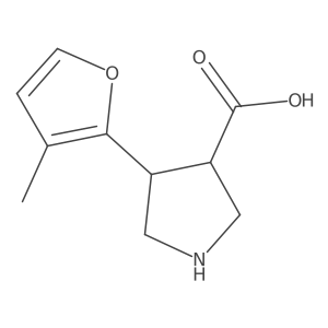 4-(3-Methylfuran-2-yl)pyrrolidine-3-carboxylic acid结构式