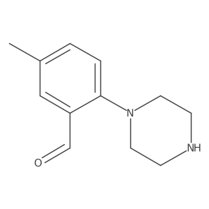 5-Methyl-2-(piperazin-1-YL)benzaldehyde结构式
