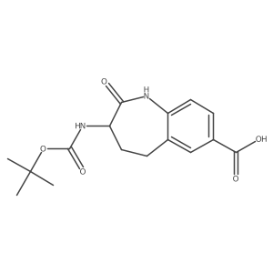 3-{[(tert-butoxy)carbonyl]amino}-2-oxo-2,3,4,5-tetrahydro-1H-1-benzazepine-7-carboxylic acid结构式