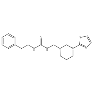1-Phenethyl-3-((1-(thiazol-2-yl)piperidin-3-yl)methyl)urea结构式