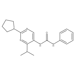 1-(4-(Dimethylamino)-2-(pyrrolidin-1-yl)pyrimidin-5-yl)-3-phenylurea Structure