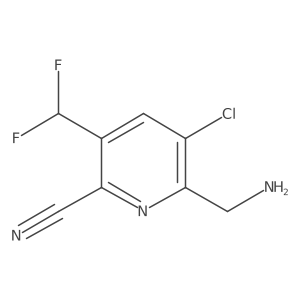 2-(Aminomethyl)-3-chloro-6-cyano-5-(difluoromethyl)pyridine结构式