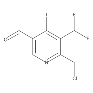 2-(Chloromethyl)-3-(difluoromethyl)-4-iodopyridine-5-carboxaldehyde结构式