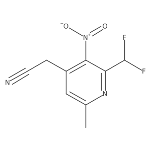 2-(Difluoromethyl)-6-methyl-3-nitropyridine-4-acetonitrile结构式