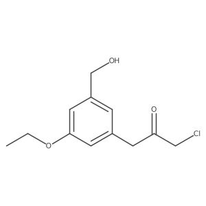 1-Chloro-3-(3-ethoxy-5-(hydroxymethyl)phenyl)propan-2-one结构式