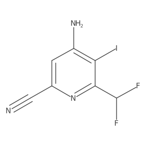 4-Amino-6-(difluoromethyl)-5-iodopicolinonitrile Structure
