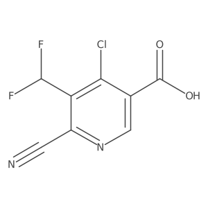 4-Chloro-6-cyano-5-(difluoromethyl)nicotinic acid结构式