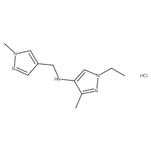 1-ethyl-3-methyl-N-[(1-methylpyrazol-4-yl)methyl]pyrazol-4-amine;hydrochloride Structure