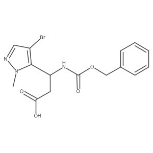 3-{[(benzyloxy)carbonyl]amino}-3-(4-bromo-1-methyl-1H-pyrazol-5-yl)propanoic acid结构式