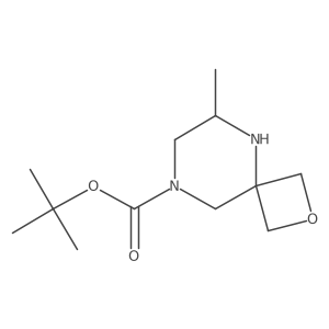 (S)-tert-Butyl 6-methyl-2-oxa-5,8-diazaspiro[3.5]nonane-8-carboxylate结构式